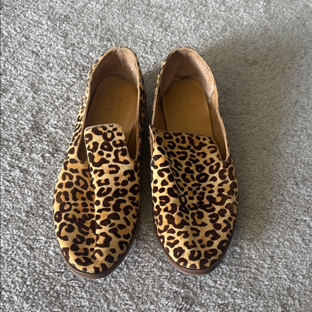 Calf Hair Leopard Print Slip-On Loafers